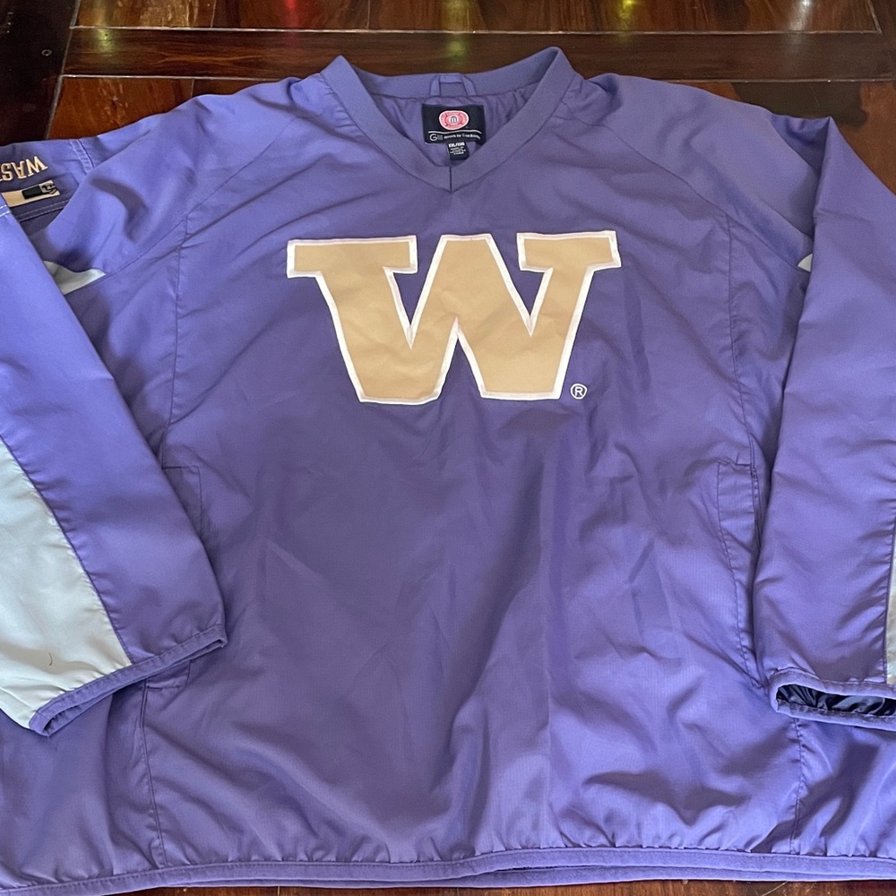 University of Washington Huskies Purple/Gold Windbreaker Pullover w/ side zip
